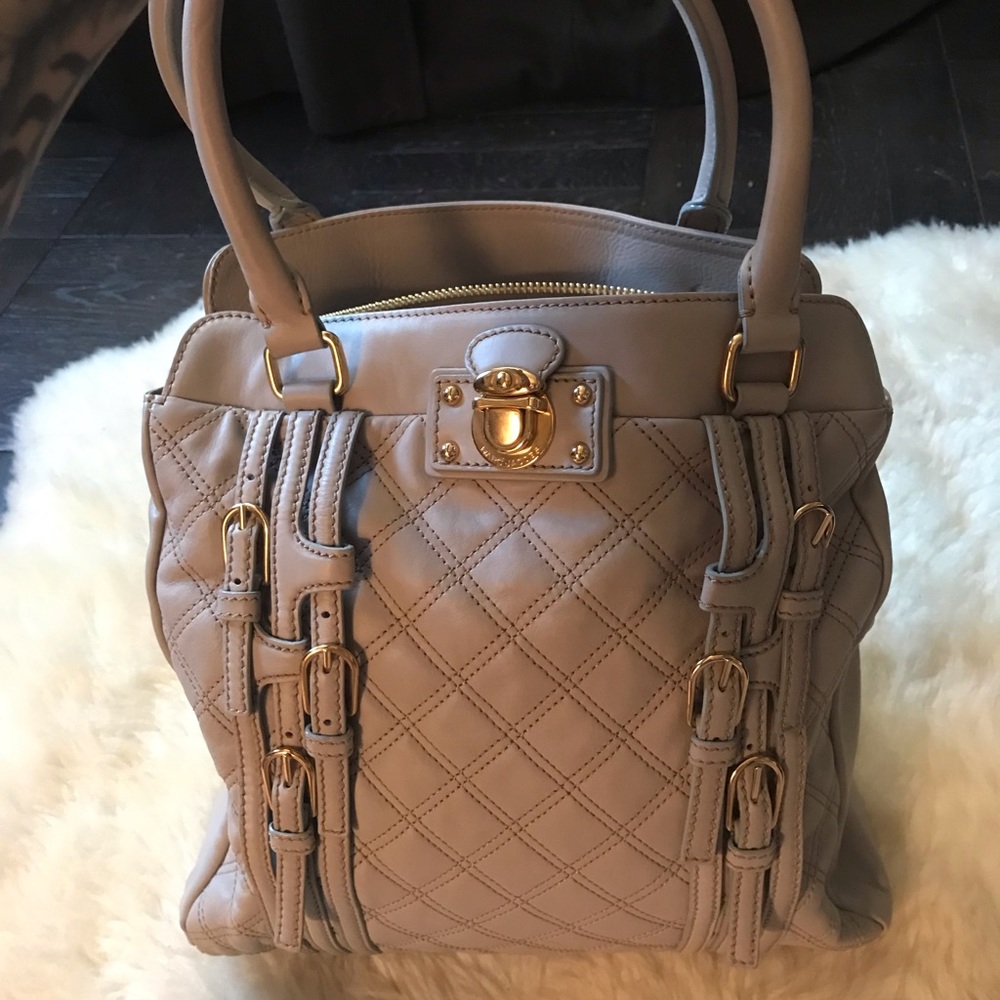 Marc Jacobs Grey Quilted Multi Buckle Tote Handbag